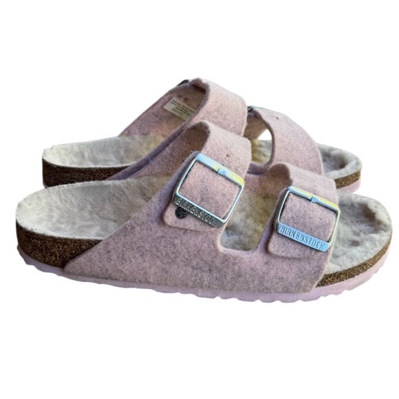 BIRKENSTOCK Women's Arizona Rivet Sandal Shearling in Rose EU 38 US 7 - Picture 1 of 10